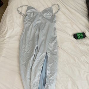 beginning boutique ice blue dress